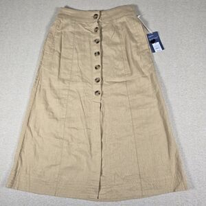 Universal Thread A Line Skirt Wheatfield Tan Linen Blend NWT